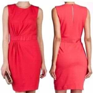 Ted Baker Pink Mille Bow Waist Sleeveless Crew Neck Sheath Dress Size 3 US 6